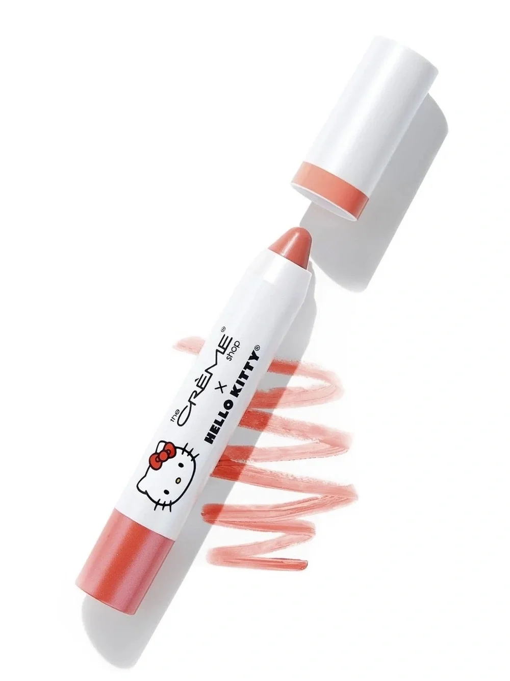 $ Sale The Creme Shop Hello Kitty Peach Pout Twist-Up Lip Crayon in Peach new